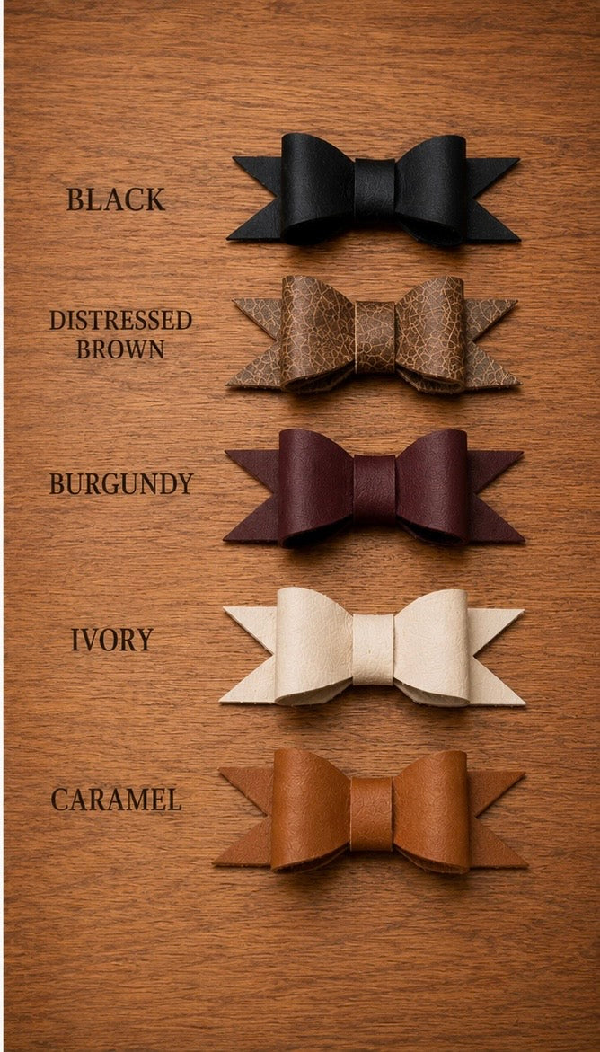 Heritage leather bows