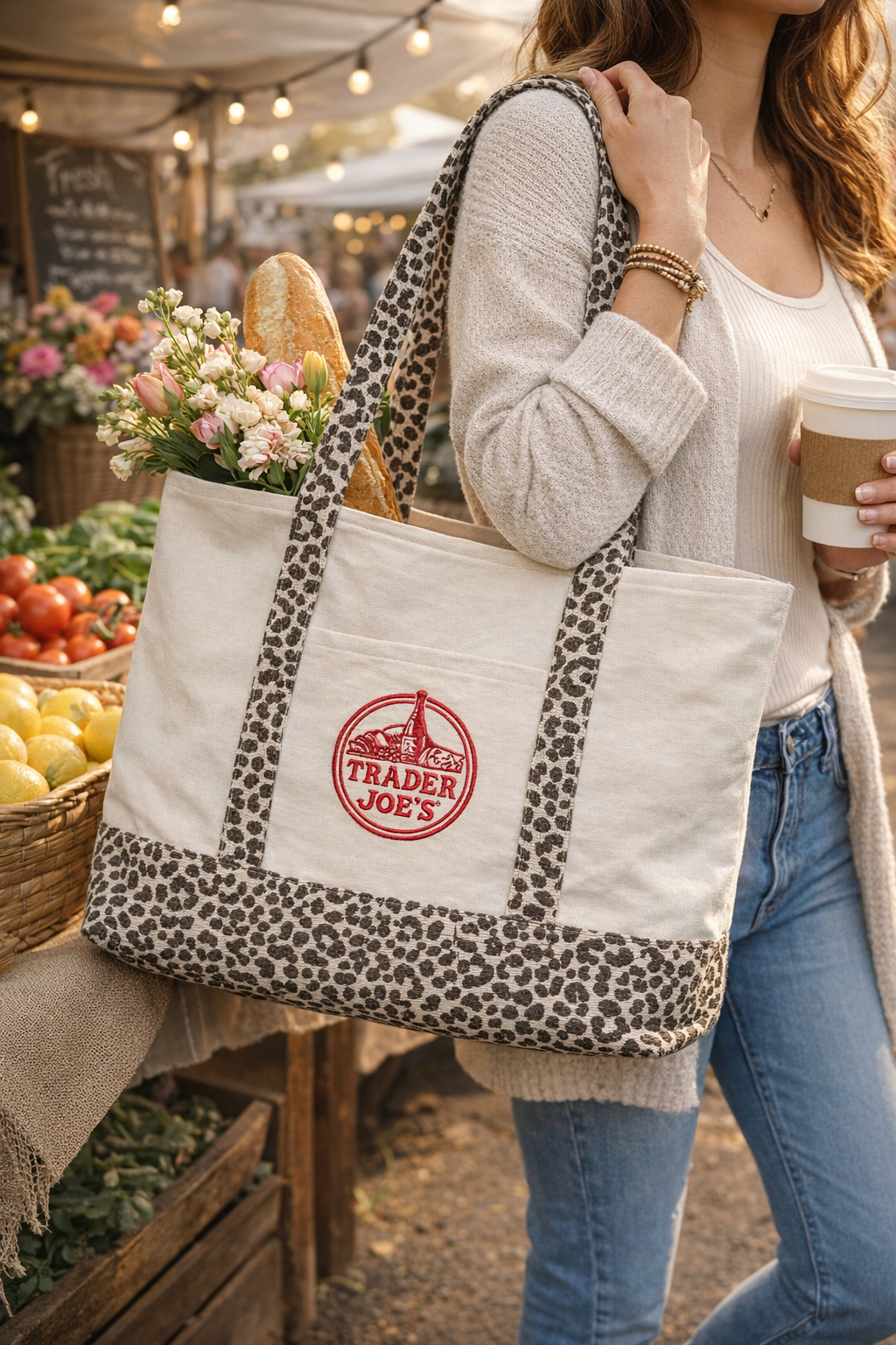 Trader Joe Canvas Tote | The Sweet Magnolia Market Tote