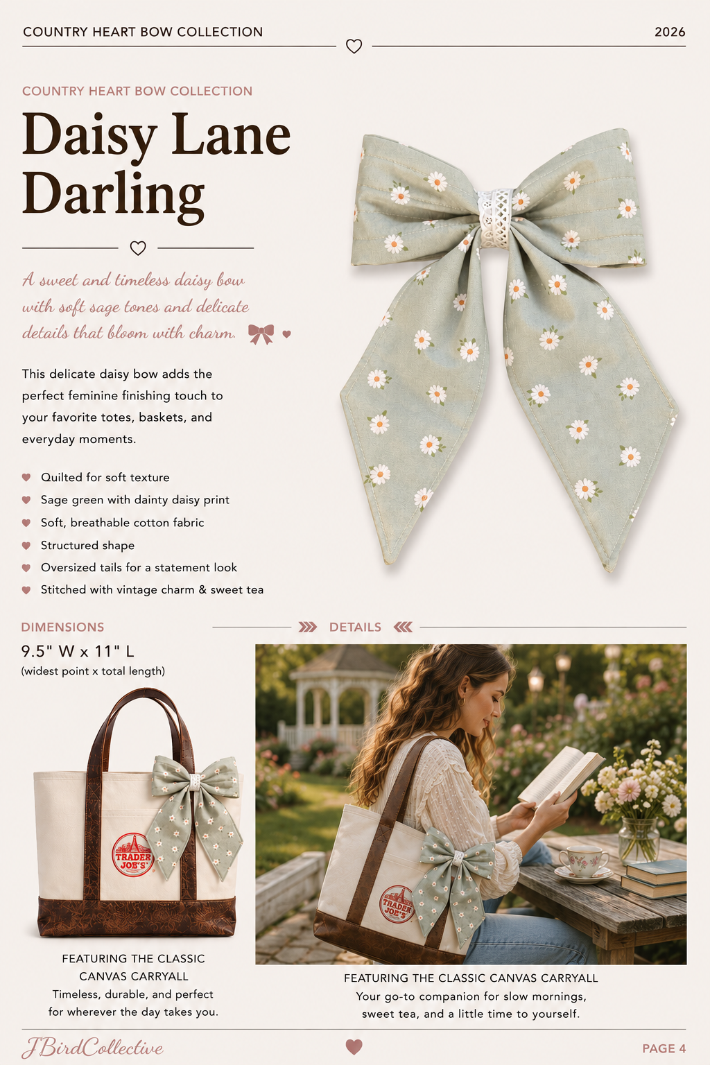 Quilted Bow | Daisy Lane Darling Bow